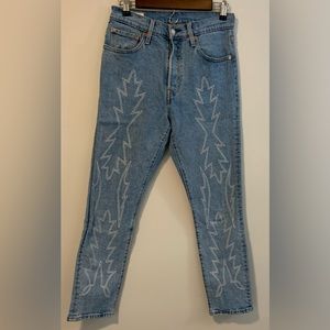Levi’s 501 Stretch Skinny Embroidered Jeans